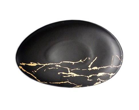 Тарелка 300х190мм черный фарфор Black Gold P.L. 81223171 /4/ Тарелка 300х190мм черный фарфор Black Gold P.L. 81223171 /4/