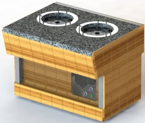 Диспенсер для тарелок Refettorio (шведский стол пристенный) RD42SP каменная столешница без полки Диспенсер для тарелок Refettorio (шведский стол пристенный) RD42SP каменная столешница без полки