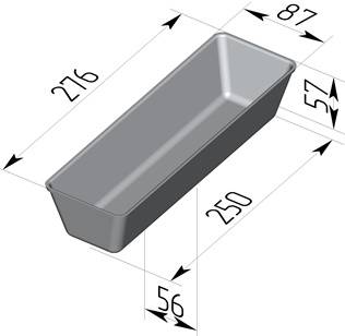 Форма для хлеба Спика 6 Л 6 секций (276х87х57мм) с ручками 6 секций