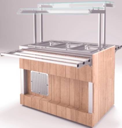 Прилавок холодильный Refettorio (шведский стол островной) RС42А нерж. столешница для 3хGN1/1 Прилавок холодильный Refettorio (шведский стол островной) RС42А нерж. столешница для 3хGN1/1