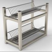 Полка для сушки тарелок 2-х уровневая 700*300*500 (НЕРЖ) Полка для сушки тарелок 2-х уровневая 700*300*500 (НЕРЖ)