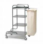 Тележка для горничных ТН4 ОЛДАК нерж., 4 полки, мешок 110л