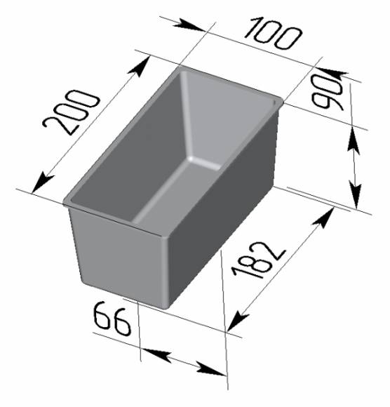 Форма для хлеба Спика 3 Л Тостерная (200х100х90мм) с ручками 3 секции