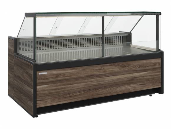 Витрина холодильная Полюс GC111 SM 3,75-1 (1008 (Темный дуб)) без боковин