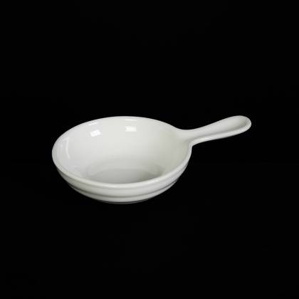 Соусник-сковорода 45мл 80мм порционная круглая с ручкой Corone Cottura фарфор LQ-QK15150 фк0814