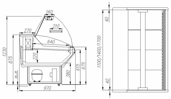 Витрина холодильная G95 SM 1,2-1 (ВХС-1,2 Полюс) Витрина холодильная G95 SM 1,2-1 (ВХС-1,2 Полюс)