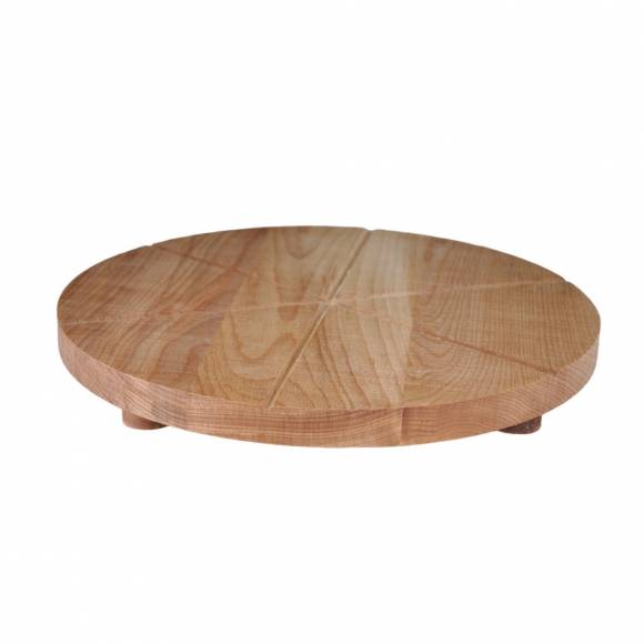 Доска для подачи пиццы d=300*20 мм. на 6 сегментов с ножками, бук 1850 Доска для подачи пиццы d=300*20 мм. на 6 сегментов с ножками, бук 1850