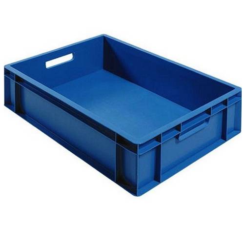 Контейнер 600х400х100мм прямой, сплошной, синий с ручками 65523
