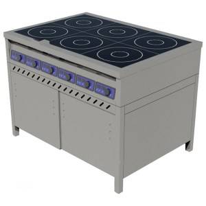 Плита индукционная ЦМИ ПИ-6 на закрытой подставке, двери-купе