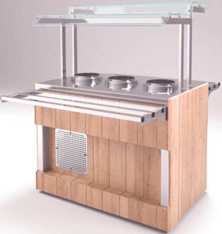 Мармит первых блюд Refettorio (шведский стол островной) RМ42АD нерж. столешница, 3 супницы Мармит первых блюд Refettorio (шведский стол островной) RМ42АD нерж. столешница, 3 супницы