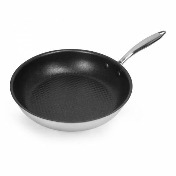 Сковорода 280/60мм нерж. с рифленым дном антиприг. покрытие, Luxstahl кт2918 Сковорода 280/60мм нерж. с рифленым дном антиприг. покрытие, Luxstahl кт2918