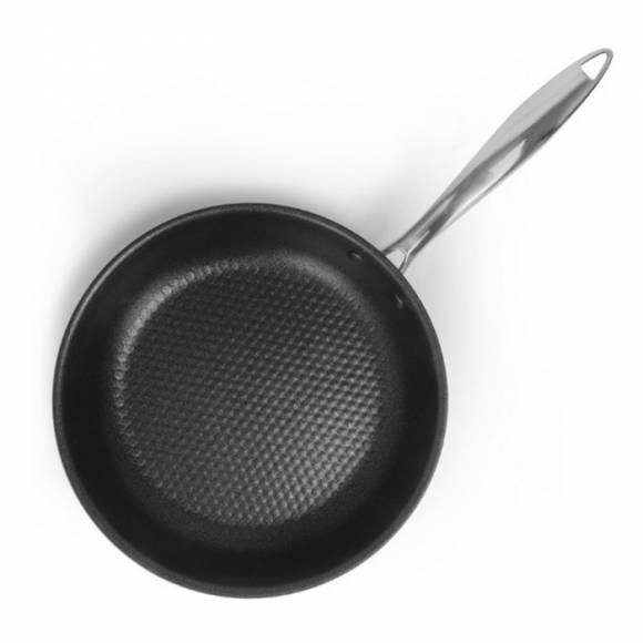 Сковорода 240/50мм нерж. с рифленым дном антиприг. покрытие, Luxstahl кт2916 Сковорода 240/50мм нерж. с рифленым дном антиприг. покрытие, Luxstahl кт2916