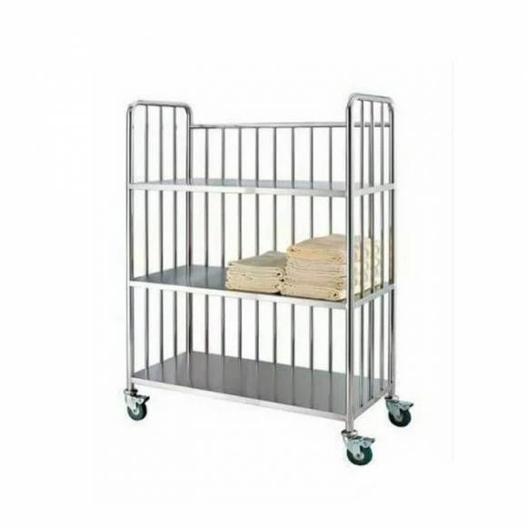 Тележка-стеллаж для прачечной ТП20 ОЛДАК нерж. 3 полки, 3 борта, г/п 300кг