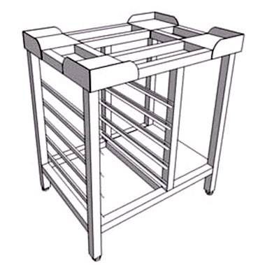 ППН Подставка с полкой и 5-ю направляющими для пароконвектомата 500*700*850 ППН Подставка с полкой и 5-ю направляющими для пароконвектомата 500*700*850