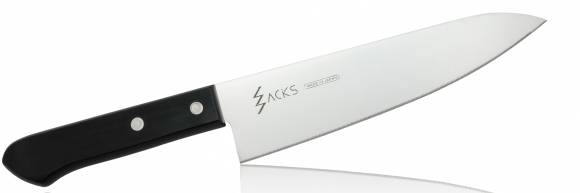 Нож Шеф Tojiro Zacks 180мм сталь Мо-V, рукоять пластик, заточка серрейтор FC-563