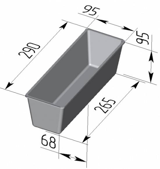 Форма для хлеба Спика 4 Л Тостерная (290х95х95мм)  4 секции