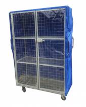 Тележка-стеллаж для белья ТБ12.6 ОЛДАК сетчатый, 3 полки, 2 дверцы, чехол на молниях