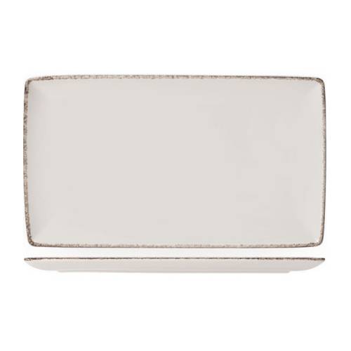 Блюдо прямоугольное «Браун Дэппл»; фарфор; L=20, B=10см; белый, коричнев. 1714 0618