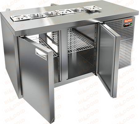 Стол холодильный сквозной для салатов HICOLD SL2T-11/GN (1/6) 4 двери