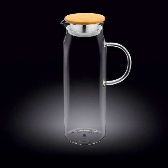 Кувшин 1,5 л. с крышкой бамбук + сетка нерж Термостекло Wilmax 888208 Кувшин 1,5 л. с крышкой бамбук + сетка нерж Термостекло Wilmax 888208