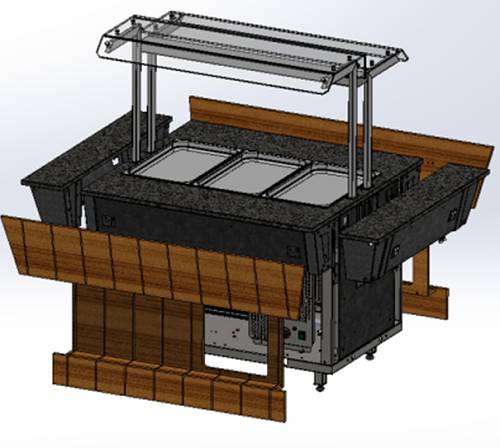 Комплект фасадов лицевой Refettorio (шведский стол 2 вставки) 1100-S/S2 каменная столешница