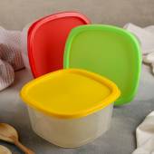 Набор контейнеров квадратных 3шт. 1,55л BioFresh микс Bis пласт Набор контейнеров квадратных 3шт. 1,55л BioFresh микс Bis пласт