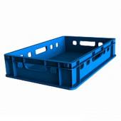 Ящик сплошной 600х400х120мм Е1 прямой синий 44378