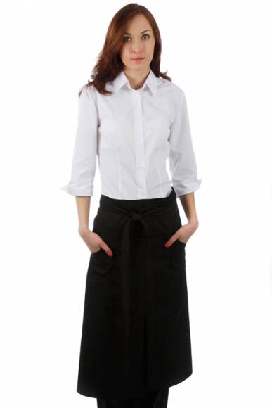 Фартук официанта длинный черный [00302]  со500