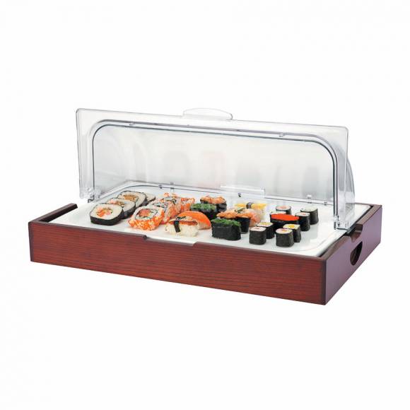 Подставка сервиров. (дерев.основа+фарф.поднос.) с крышкой "ролл-топ" P.L.-SUN. 99005086