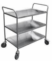 Тележка сервировочная Абат ТС-80 (800х500мм) 3 полки, поворотные колеса, вся нерж. Тележка сервировочная Абат ТС-80 (800х500мм) 3 полки, поворотные колеса, вся нерж.