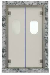 Маятниковая дверь двухстворчатая пластиковая с петлями V-camМДД(Пст-Vcam)-1300.2200-15