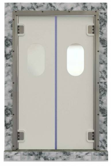 Маятниковая дверь двухстворчатая пластиковая с петлями V-camМДД(Пст-Vcam)-1300.2200-15 Маятниковая дверь двухстворчатая пластиковая с петлями V-camМДД(Пст-Vcam)-1300.2200-15