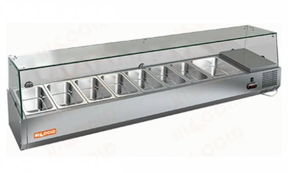 Витрина холодильная настольная Hicold VRTG 1915 для стола PZ4 вместимость 7хGN1/3+GN1/2 Витрина холодильная настольная Hicold VRTG 1915 для стола PZ4 вместимость 7хGN1/3+GN1/2