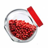 Банка для сыпучих 200мл Bella Pasabahce-завод Бор красная крышка 80386  04148539  61563 /12/