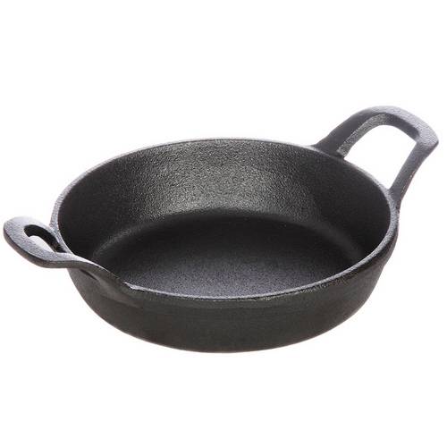 Сковорода 160х37мм чугун Luxstahl с двумя ручками порционная CIPR6250