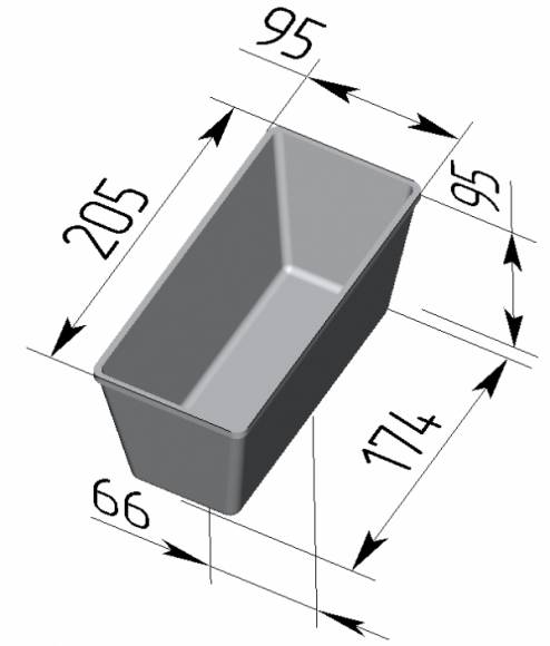Форма для хлеба Спика 10-2 (205 х 95 х 95 мм) Форма для хлеба Спика 10-2 (205 х 95 х 95 мм)