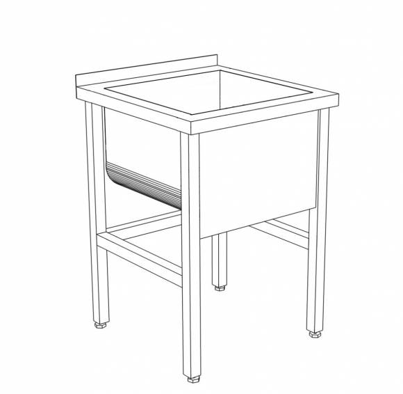 ВМ1 Ванна моечная сварная 1-а секционная 600*500*850 гл.450 с бортом