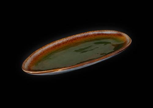 Блюдо овальное 360х165мм Corone Verde синий+зеленый HL497100 фк0721