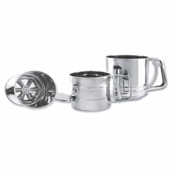 Кружка с ручным механизмом для посыпки сахарной пудры 9,5 см мелкая сетка Proff Cuisine FST-03