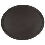 Поднос овальный 68см прорезиненный коричневый 2700CT Brown кт04