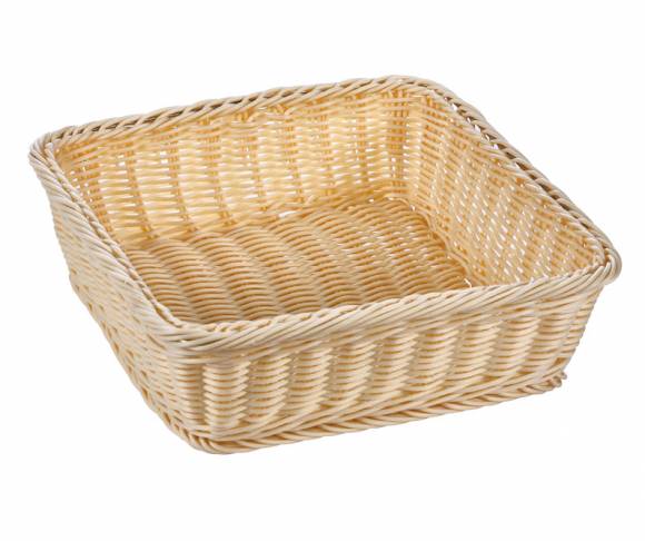 Корзинка пластиковая квадратная 290х290х90мм бежевая [Beige 3012]