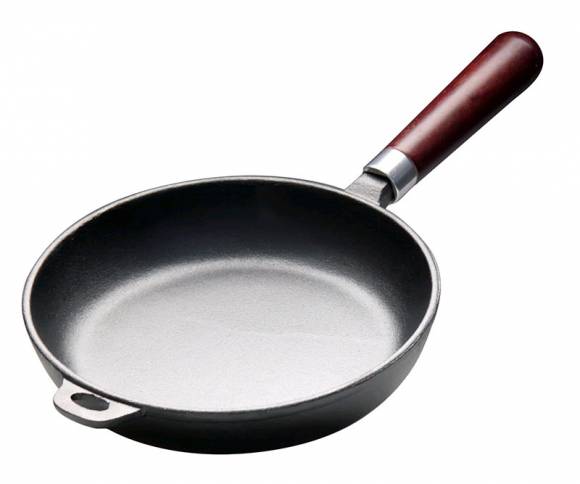 Сковорода 260х55мм чугун ушко деревянная ручка Luxstahl (НЕR26)