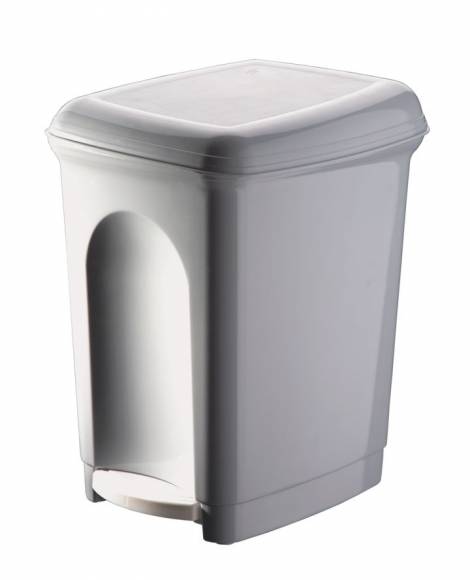 Ведро для мусора с педалью 7л  пластик серое 	431202611 Рс. /4/