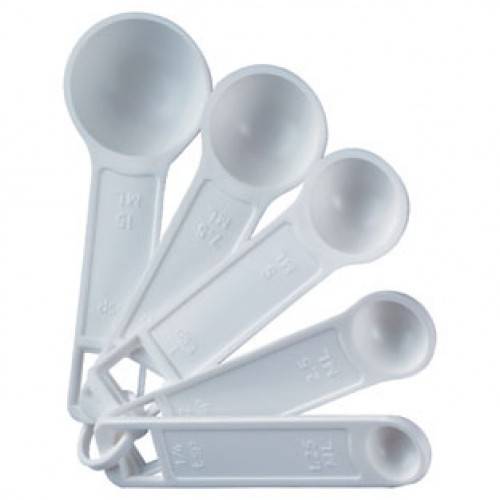 Набор мерных ложек 5 шт. белый пластик (100+50+15+ 5+1мл) Linden 1950100-10