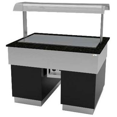 Прилавок с тепловой нерж. поверхностью Stone Island Gastrolux ТМ-2010/ПН/SI для 5хGN1/1