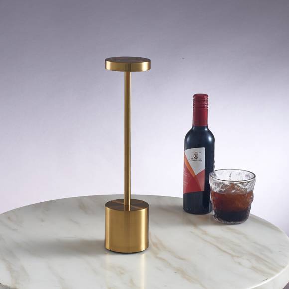 Лампа настольная беспроводная d=8 см. h=34 см. алюм., золотая LED METAL MGline 75055