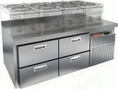 Стол холодильный HICOLD GN22/TN LT SH 4 выдвижных ящика