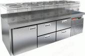 Стол холодильный HICOLD GN122/TN LT SH 1 дверь, 4 выдвижных ящика