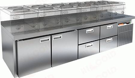 Стол холодильный HICOLD GN 1122/TN LT SH  2 двери 4 ящика