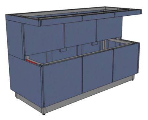 МОНТ 1400х600х860 серия RD1 Каркас с обшивкой ЛДСП, полка для тарелок МОНТ 1400х600х860 серия RD1 Каркас с обшивкой ЛДСП, полка для тарелок